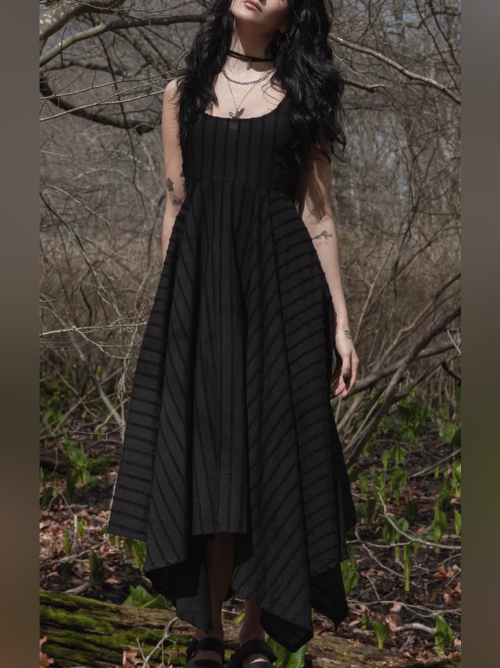 Disturbia Blythe Handkerchief Hem Midaxi Dress